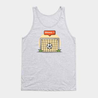 Soccer Field With Goal Sign Cartoon Vector Icon Illustration Tank Top